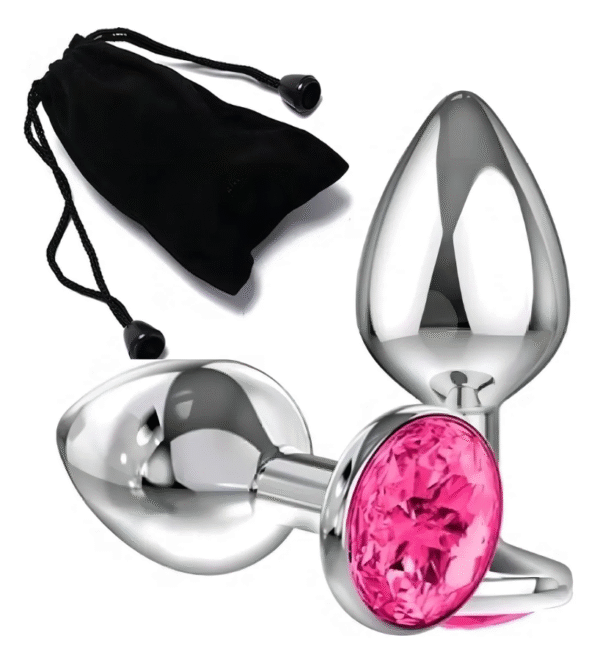Plug Anal Jóia Aço Inoxidável SEXY IMPORT - PINK M - Imagem 4